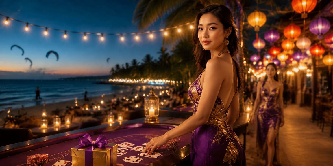 Bầu không khí chợ đêm Mũi Né với người chơi baccarat trực tuyến trên điện thoại
